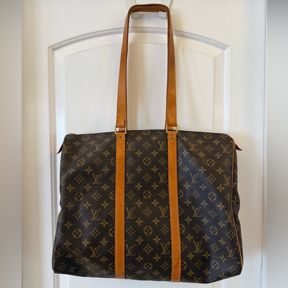 LOUIS VUITTON MONOGRAM FLANERIE LEATHER TOTE (AUTHENTIC IN EUC) & LV DUST BAG! - Picture 5 of 7